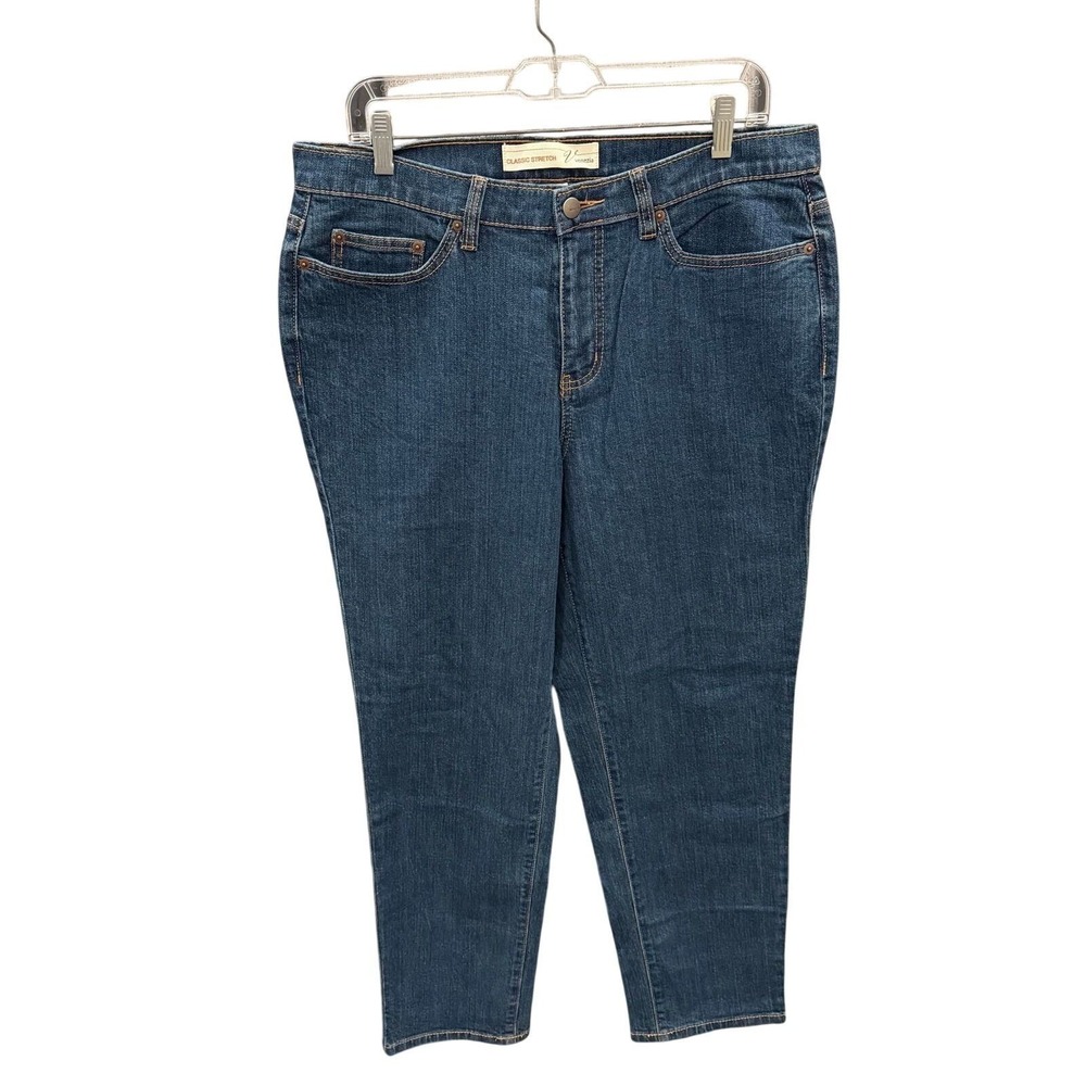 Venezia Jeans Womens Blue Classic Stretch Straight Leg Casual Denim 16 Petite